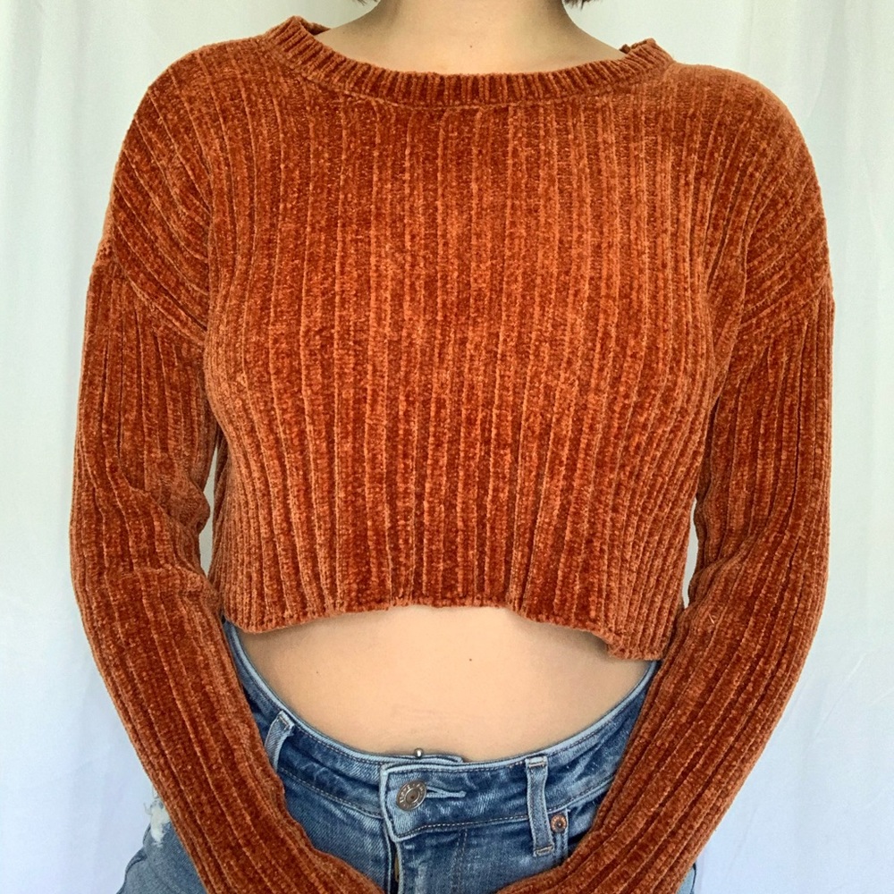 Orange cropped sweater - Picture 4 of 4